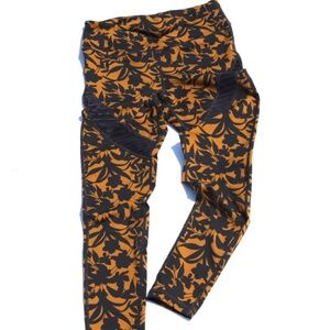 Orange and Blue Floral Leggings